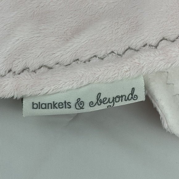 Blankets & Beyond Pink Lamb Sheep Lovey 13" Baby Security Blanket Zigzag Edging - Picture 6 of 6